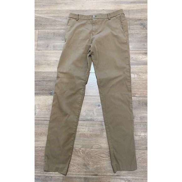 Lululemon ABC Mens 30X33 Slim Warpstreme Casual Stretch Pants Tan - Picture 1 of 9